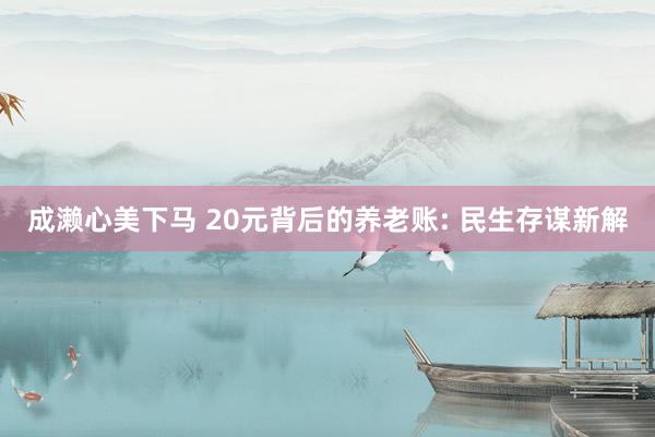 成濑心美下马 20元背后的养老账: 民生存谋新解