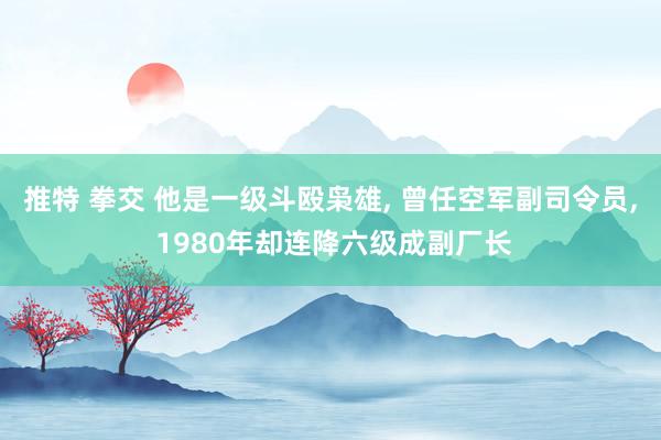 推特 拳交 他是一级斗殴枭雄, 曾任空军副司令员, 1980年却连降六级成副厂长